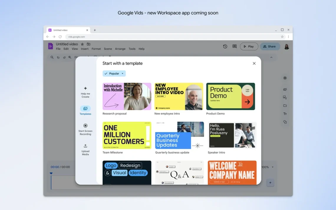 Google Workspace, Google Vids, Google Meet